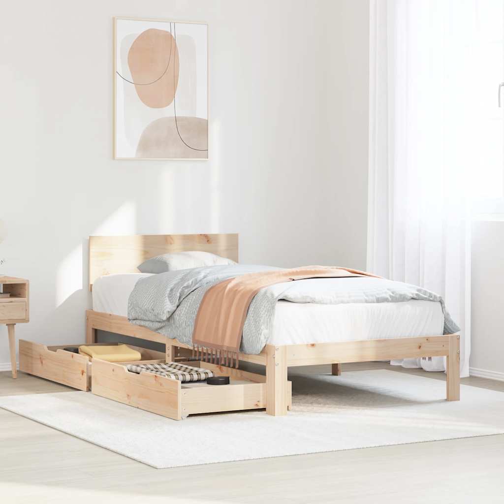 Bed Frame With Drawers Without Mattress Double