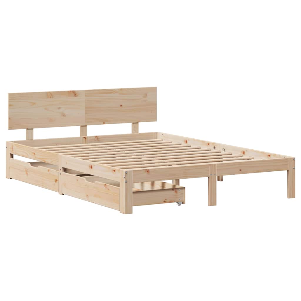 Bed Frame With Drawers Without Mattress Double