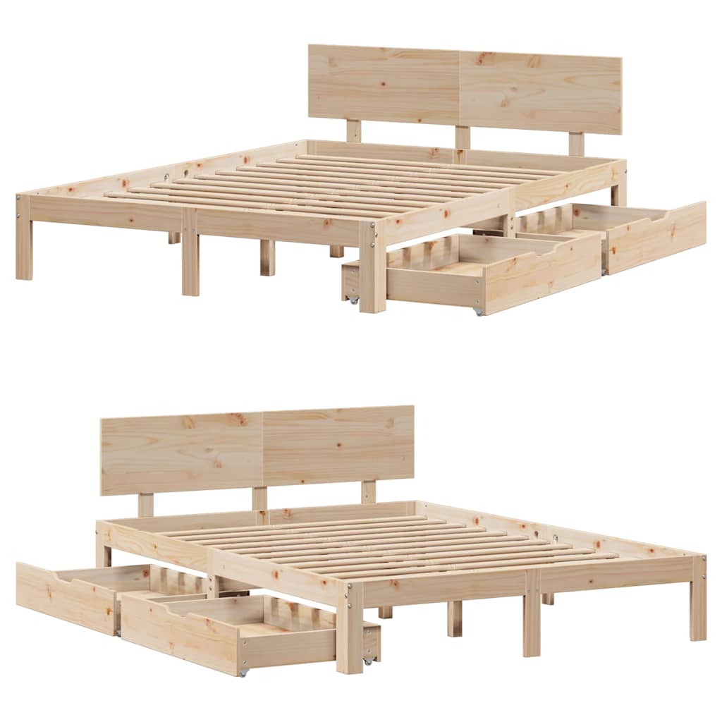Bed Frame With Drawers Without Mattress Double