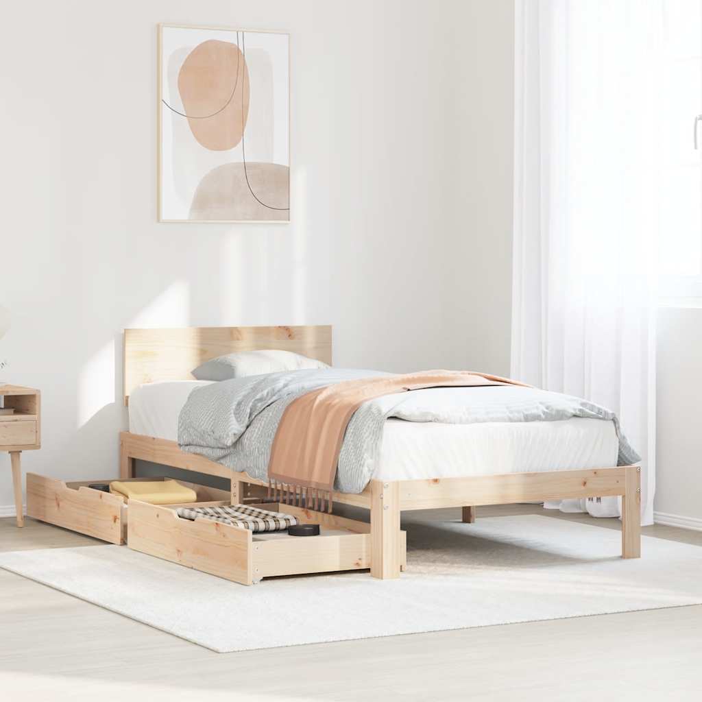 Bed Frame With Drawers Without Mattress Double