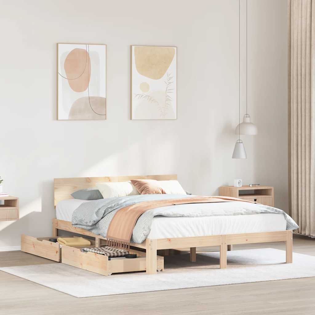 Bed Frame With Drawers Without Mattress Double