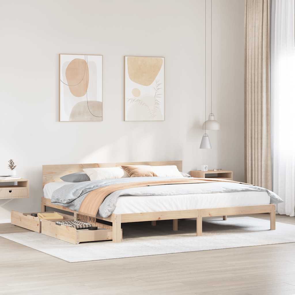 Bed Frame With Drawers Without Mattress Double
