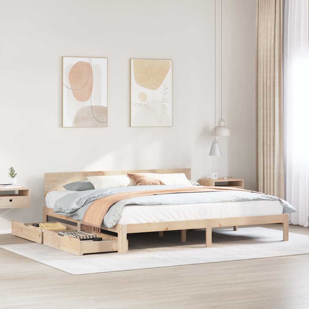Bed Frame With Drawers Without Mattress Double