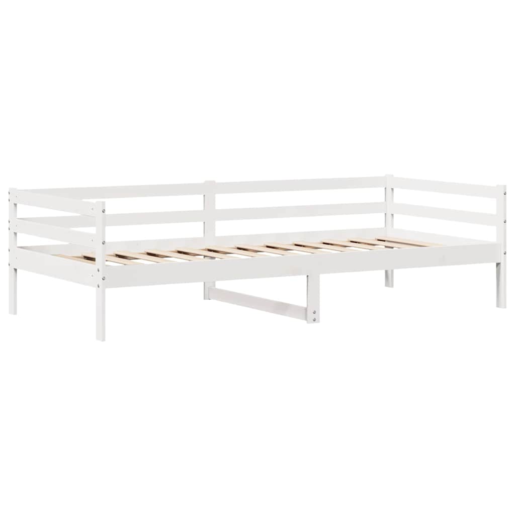 Daybed With Drawers Without Mattress White 90X200 Cm Solid Wood