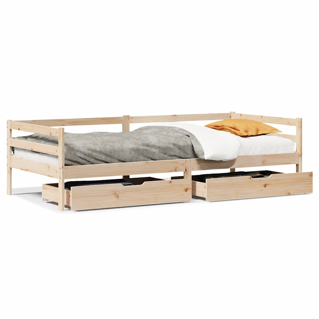 Daybed With Drawers Without Mattress 80X200 Cm Solid Wood