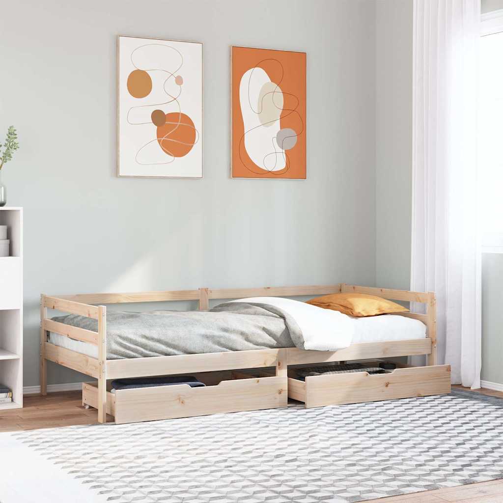 Daybed With Drawers Without Mattress 80X200 Cm Solid Wood