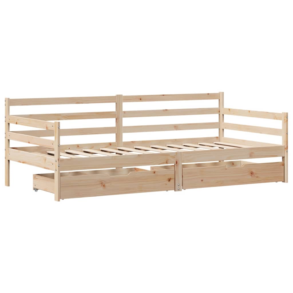 Daybed With Drawers Without Mattress 90X200 Cm Solid Wood