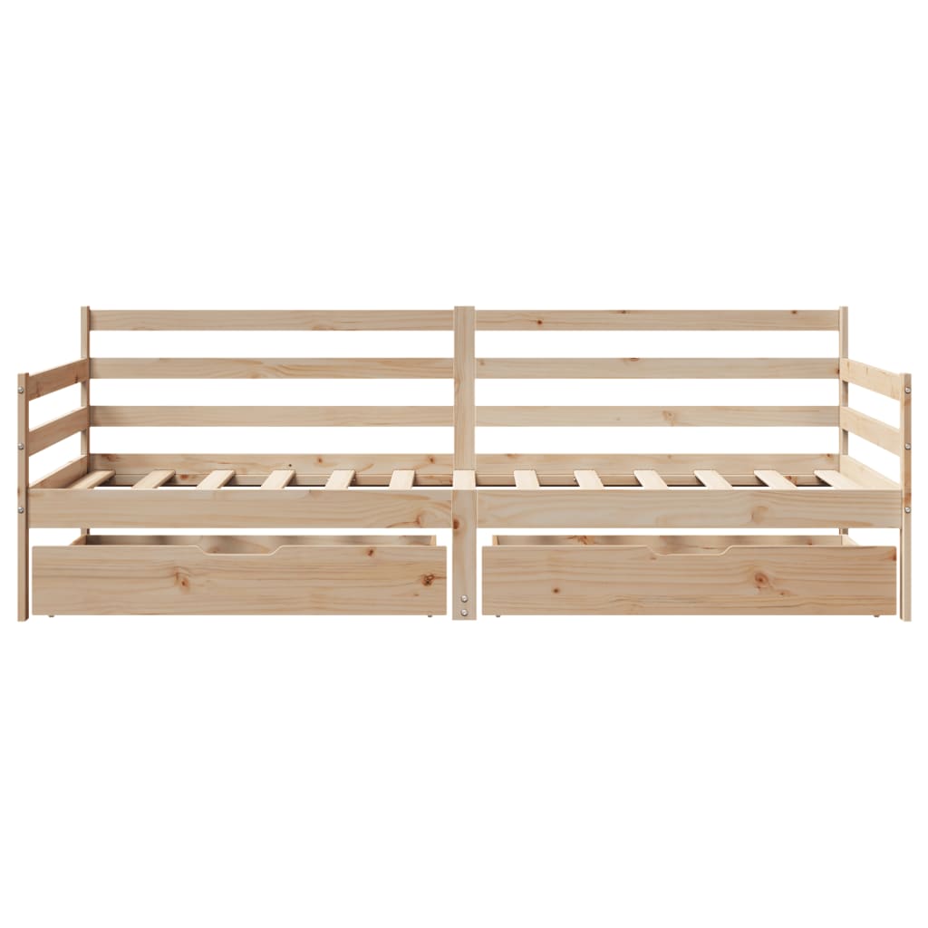 Daybed With Drawers Without Mattress 90X200 Cm Solid Wood