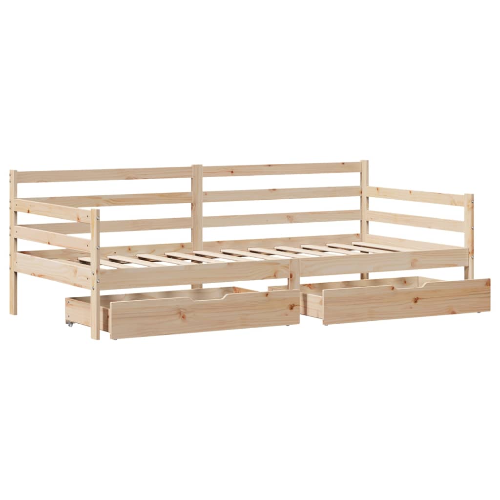 Daybed With Drawers Without Mattress 90X200 Cm Solid Wood