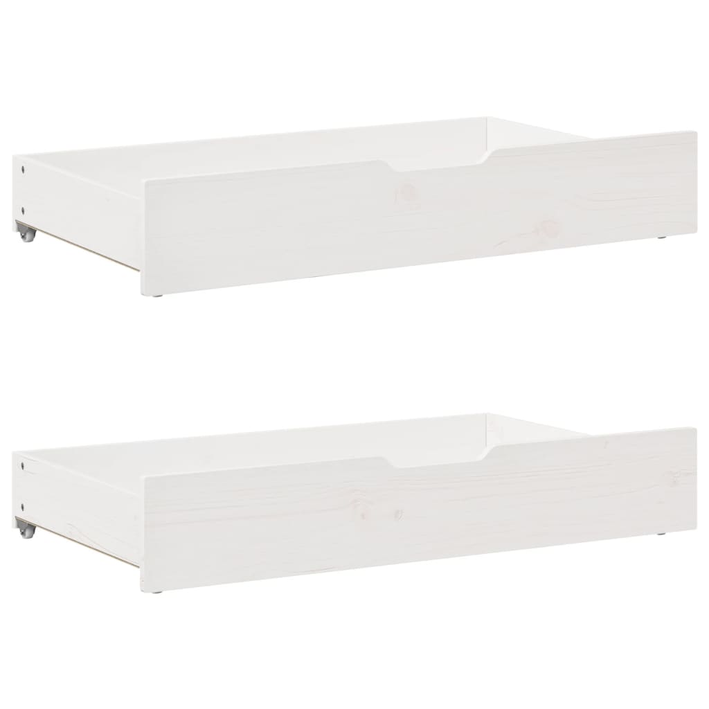 Daybed With Drawers Without Mattress White 90X200 Cm Solid Wood