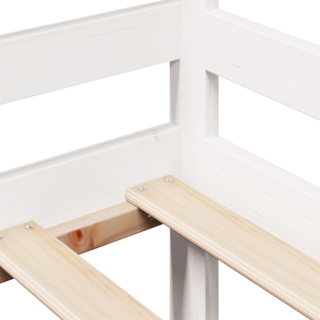 Daybed With Drawers Without Mattress White 90X200 Cm Solid Wood