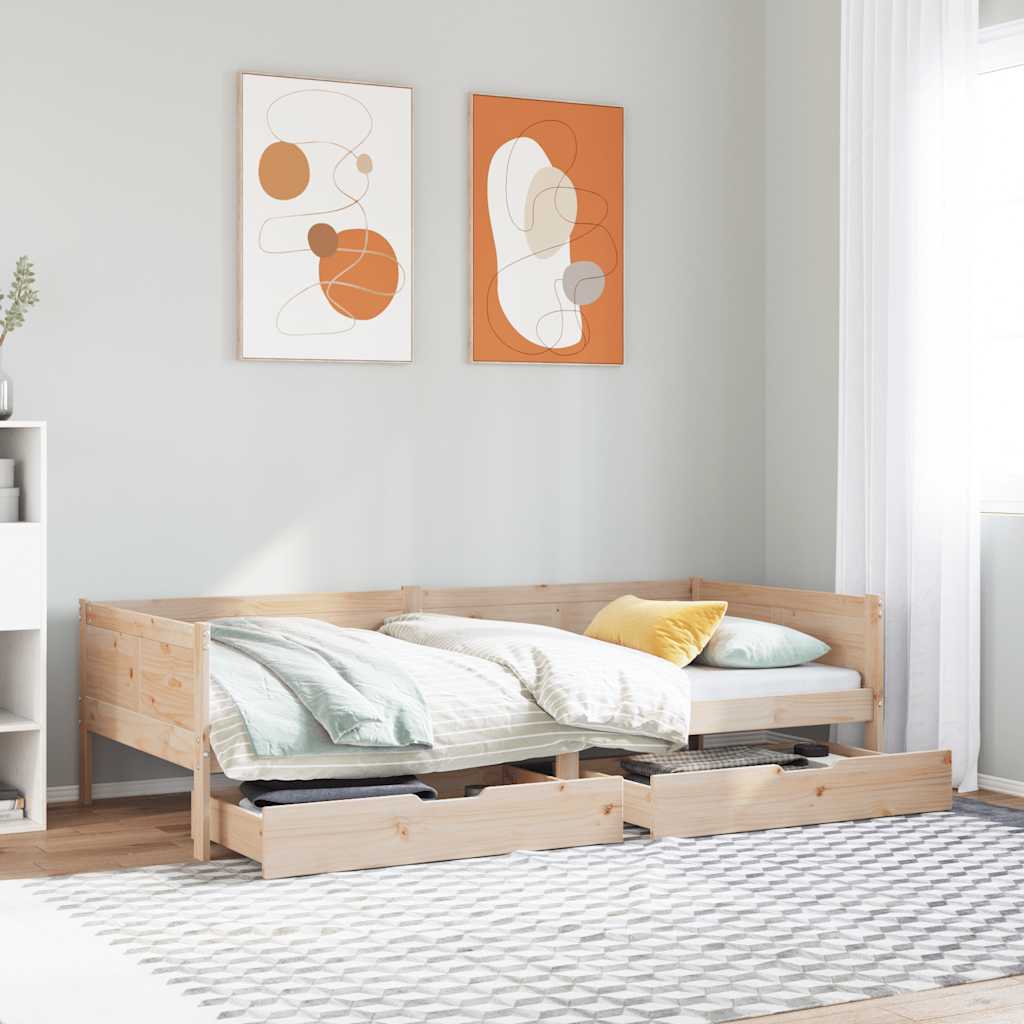 Daybed With Drawers Without Mattress Single Solid Wood