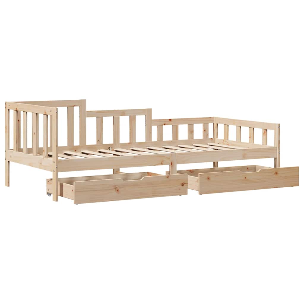 Daybed With Drawers Without Mattress 80X200 Cm Solid Wood