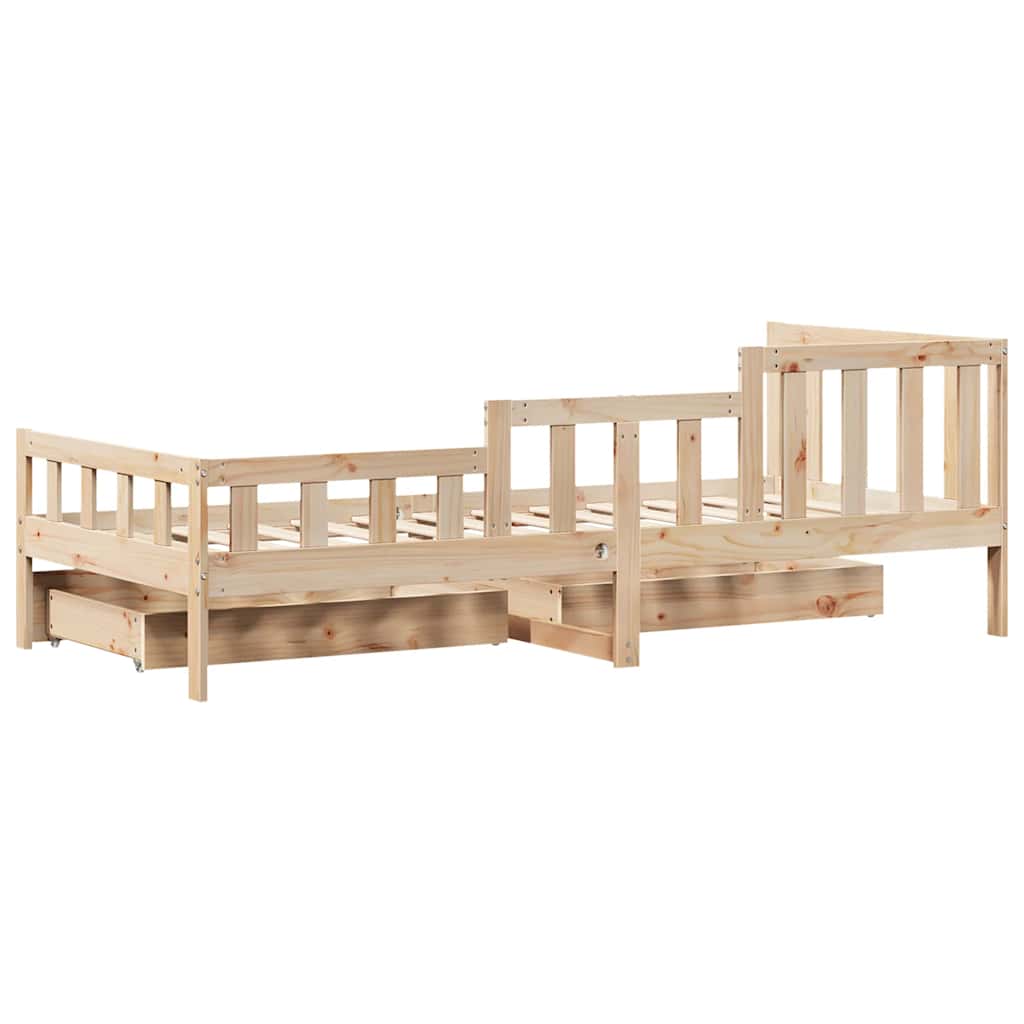 Daybed With Drawers Without Mattress 80X200 Cm Solid Wood