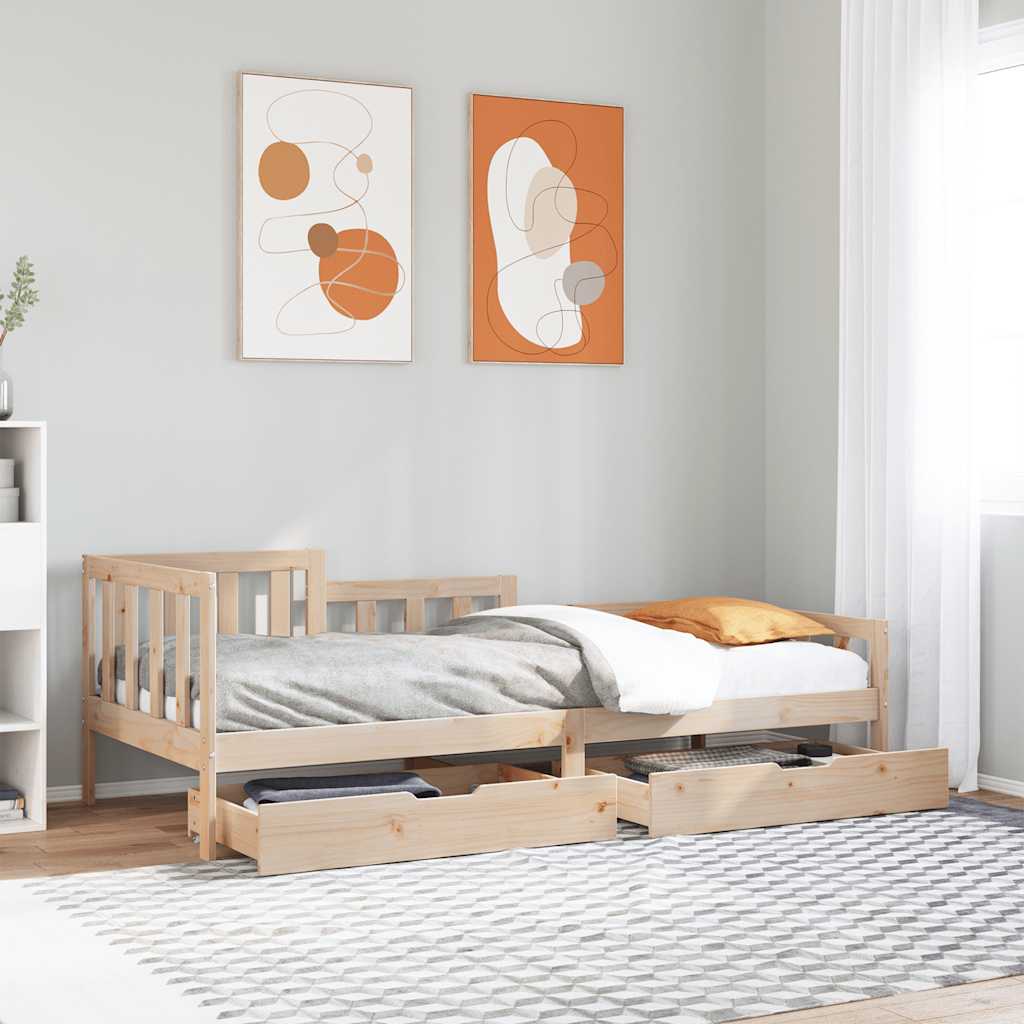 Daybed With Drawers Without Mattress 80X200 Cm Solid Wood