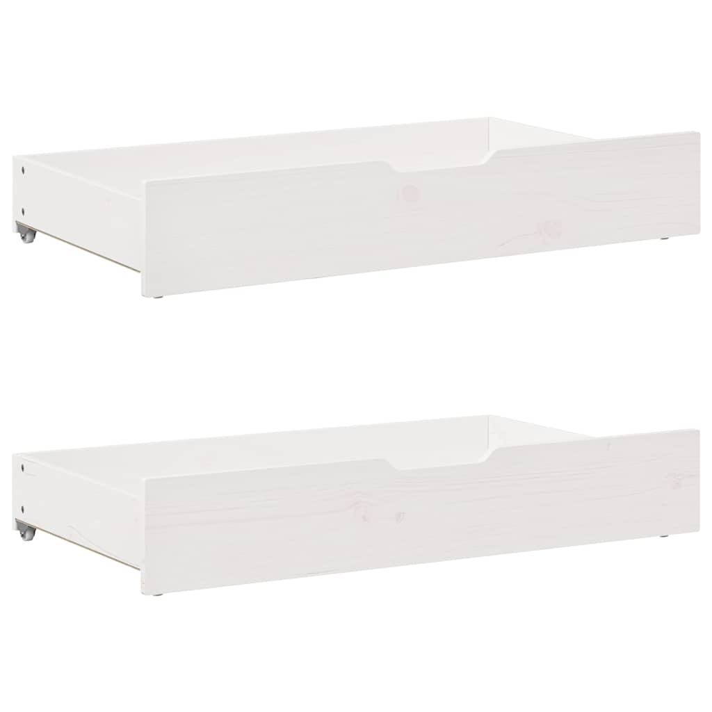 Daybed With Drawers Without Mattress White 80X200 Cm Solid Wood