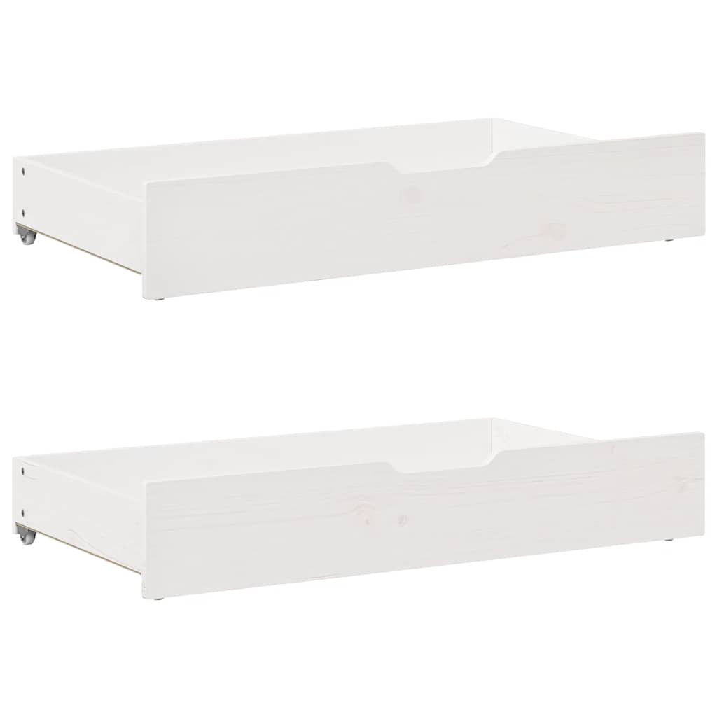 Daybed With Drawers Without Mattress White 90X200 Cm Solid Wood