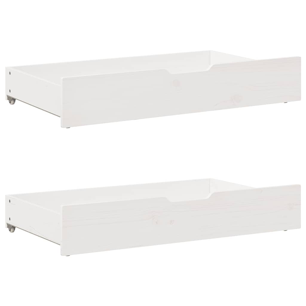 Daybed With Drawers Without Mattress White 80X200 Cm Solid Wood
