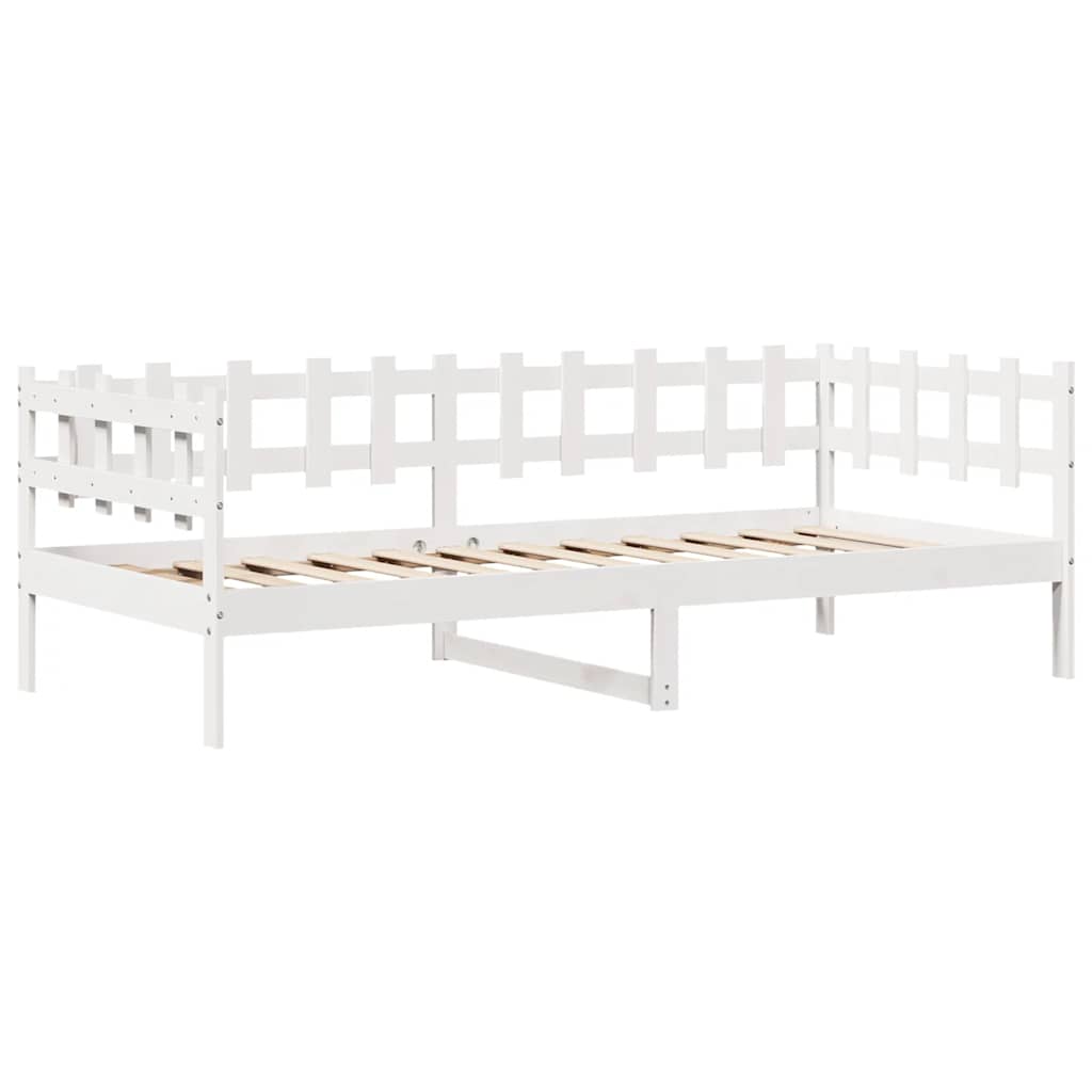 Daybed With Drawers Without Mattress White 90X190 Cm Single Solid Wood