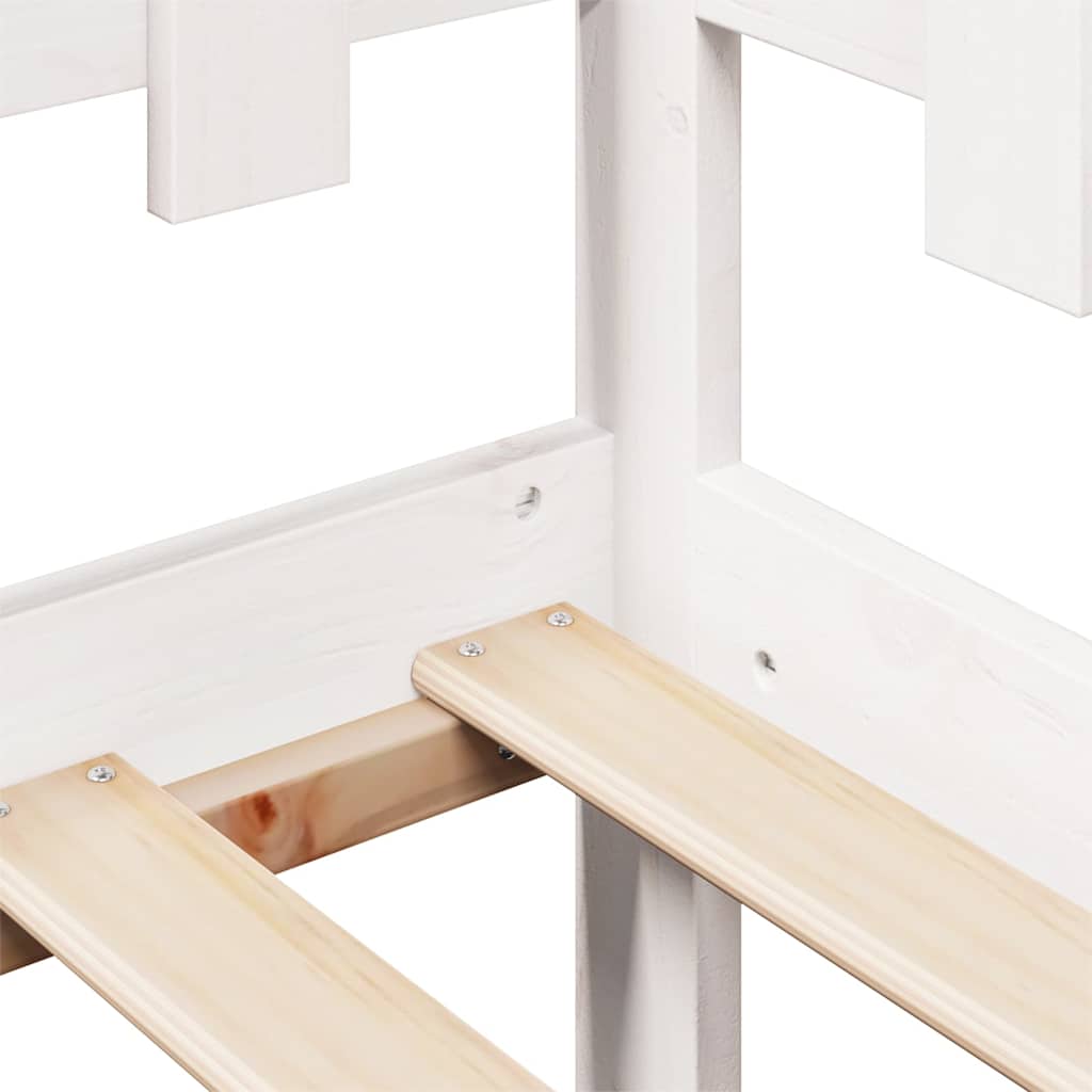 Daybed With Drawers Without Mattress White 90X190 Cm Single Solid Wood