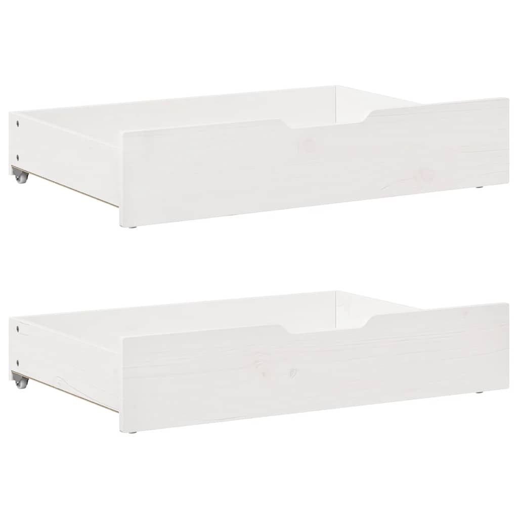 Daybed With Trundle And Drawers Without Mattress White 90X190 Cm Single