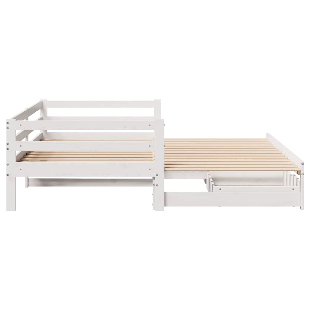 Daybed With Trundle And Drawers Without Mattress White 90X190 Cm Single