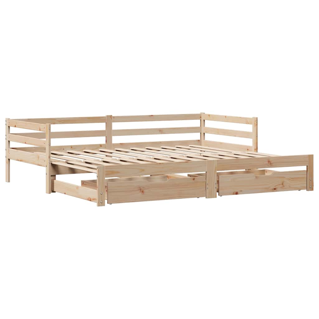 Daybed With Trundle And Drawers Without Mattress 80X200 Cm