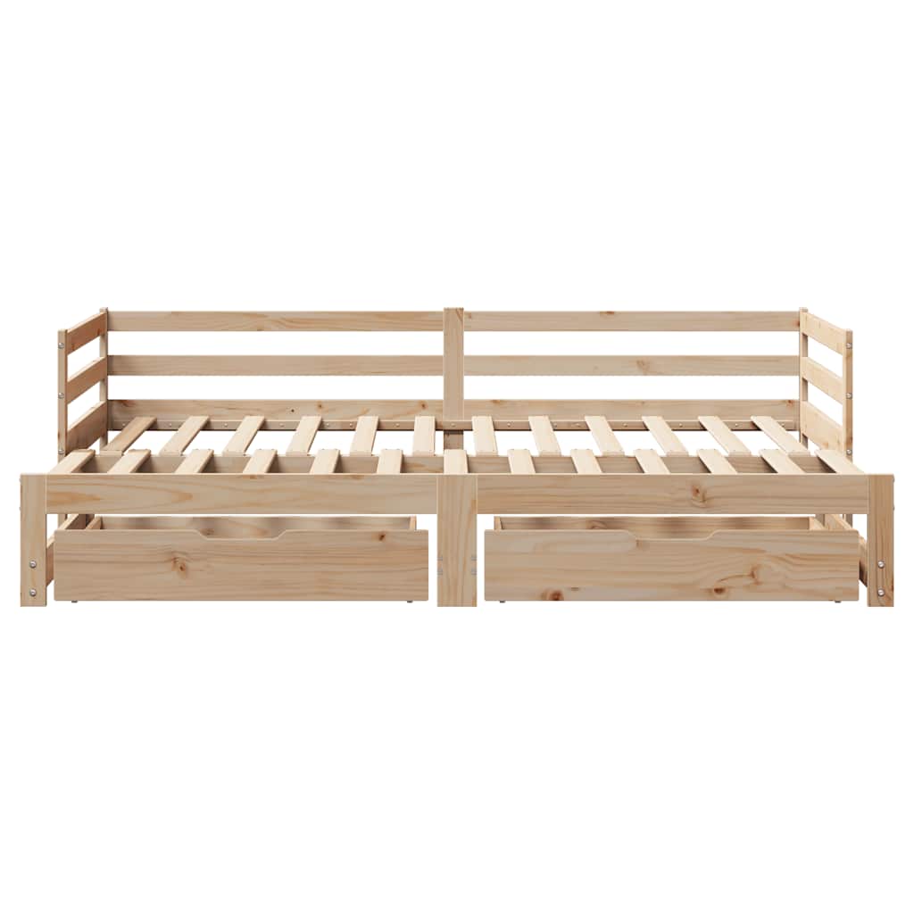 Daybed With Trundle And Drawers Without Mattress 80X200 Cm