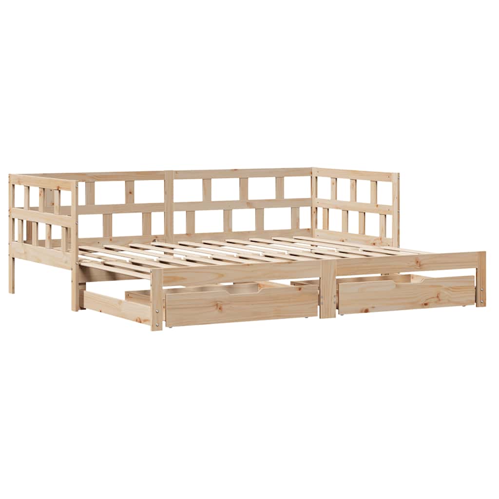Daybed With Trundle And Drawers Without Mattress 80X200 Cm