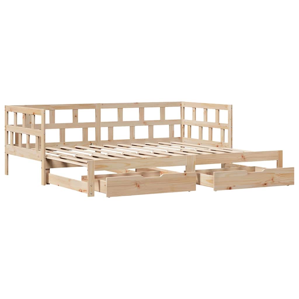 Daybed With Trundle And Drawers Without Mattress 80X200 Cm