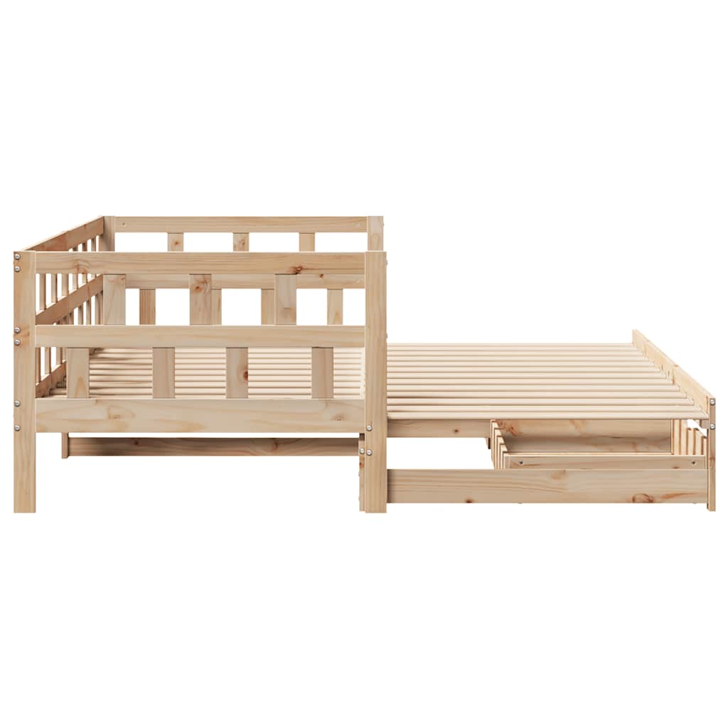 Daybed With Trundle And Drawers Without Mattress 80X200 Cm