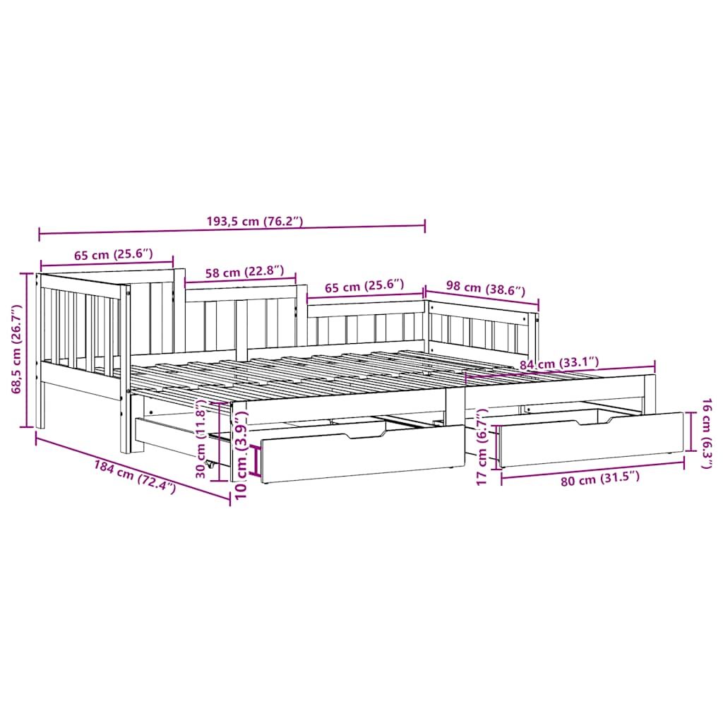 Daybed With Trundle And Drawers Without Mattress Single