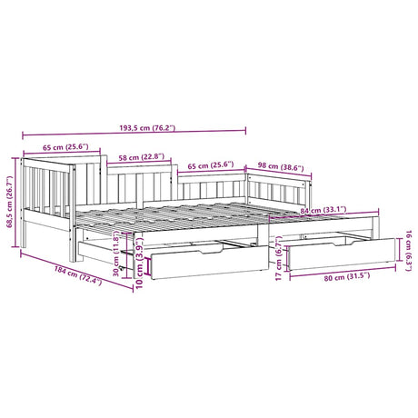 Daybed With Trundle And Drawers Without Mattress Single
