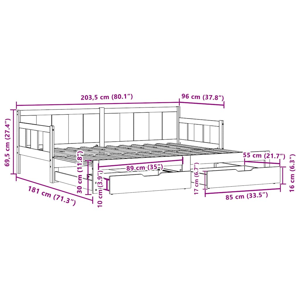 Daybed With Trundle And Drawers Without Mattress