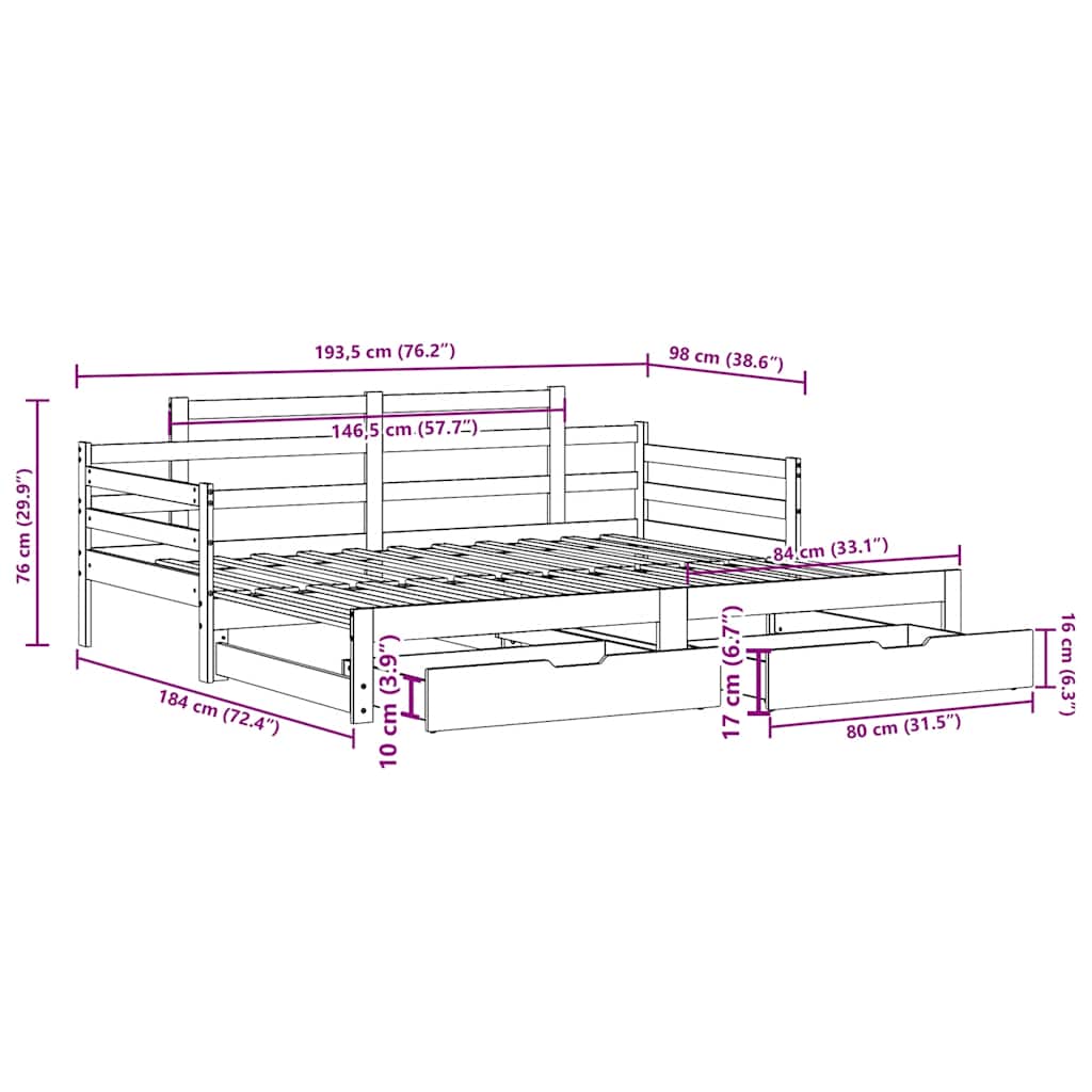 Daybed With Trundle And Drawers Without Mattress Single