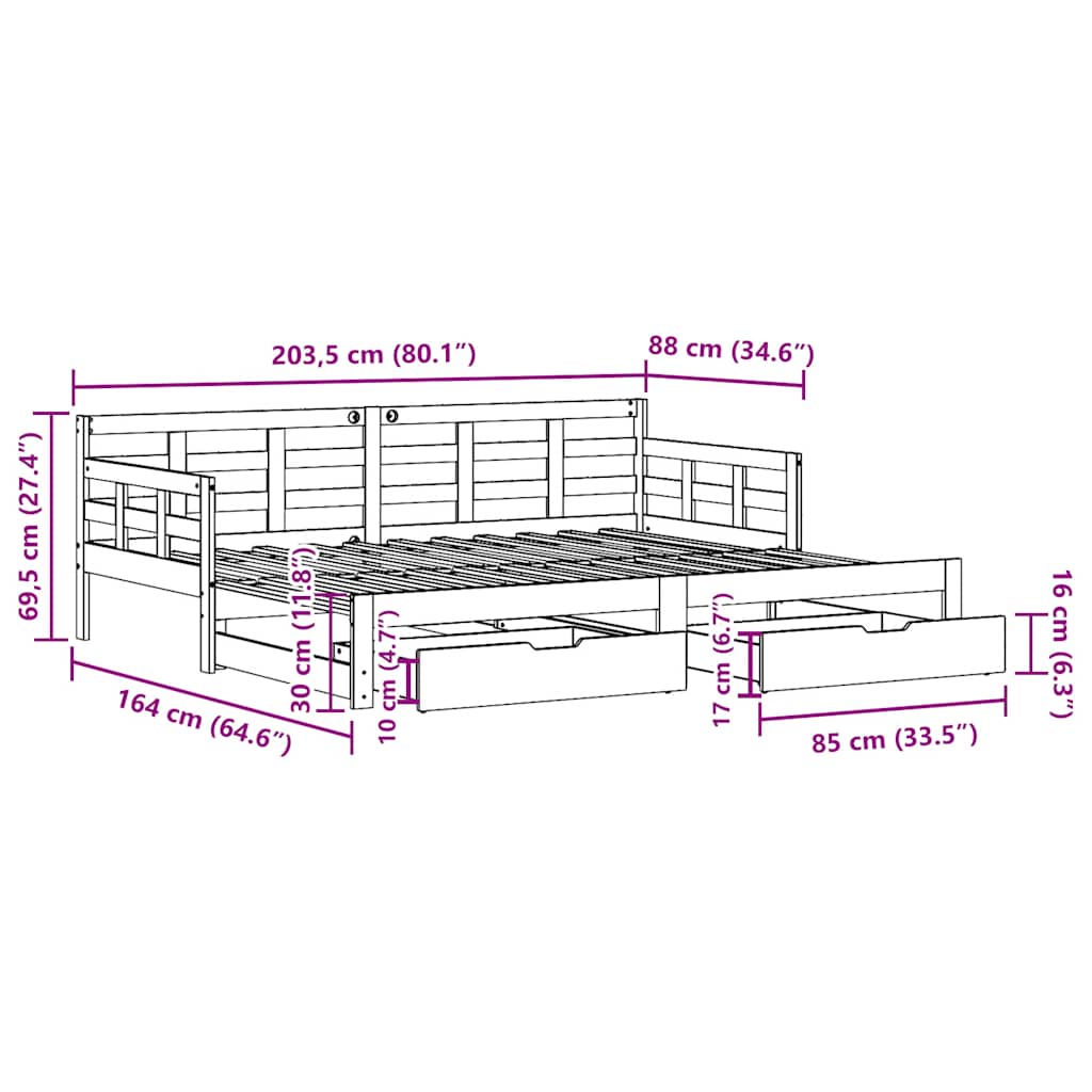 Daybed With Trundle And Drawers Without Mattress