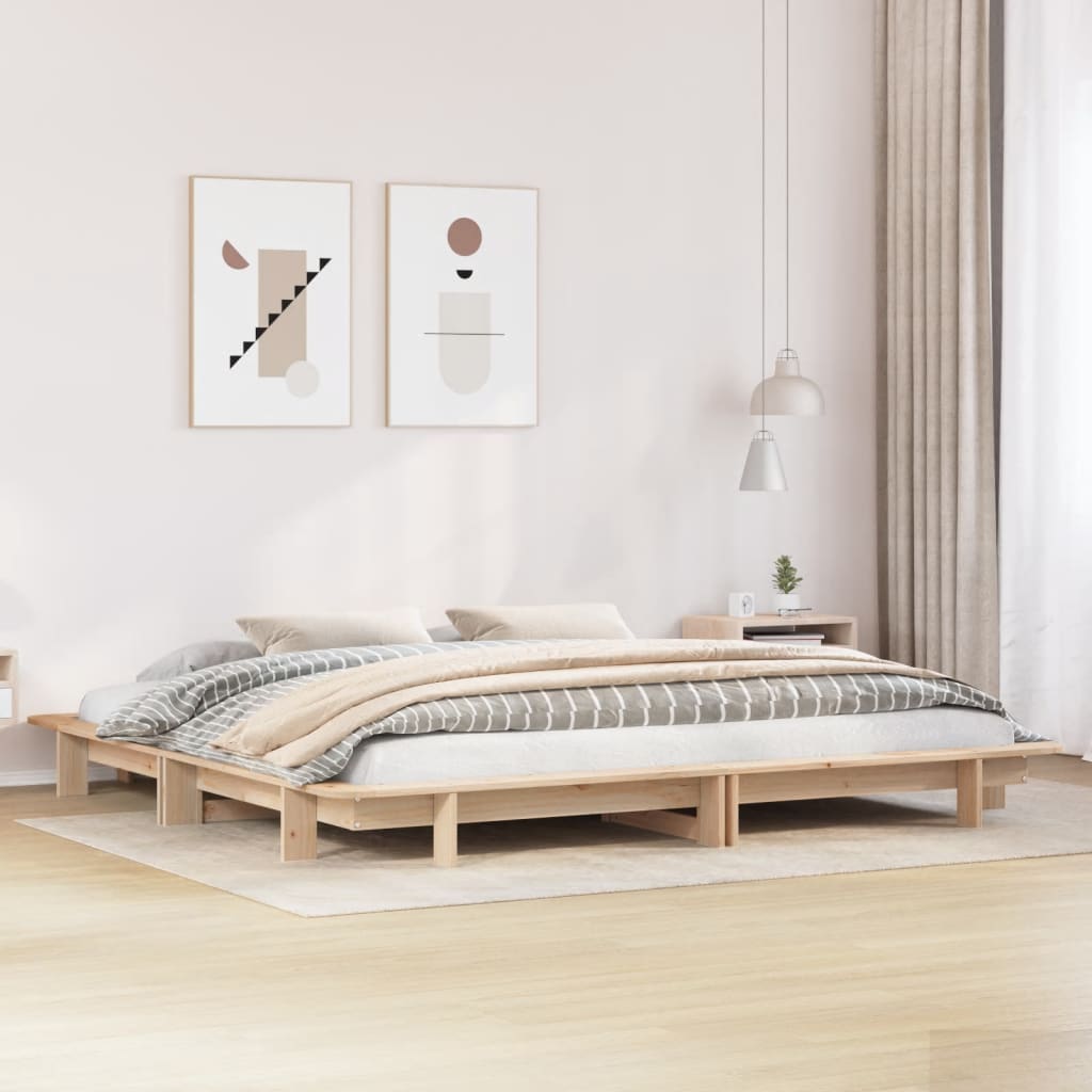 Bed Frame Without Mattress Super King Solid Wood Pine