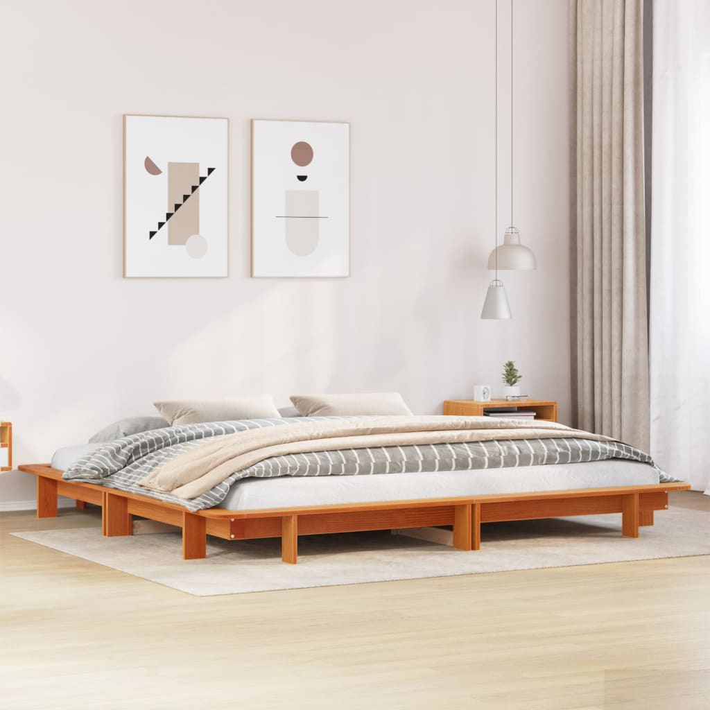 Bed Frame Without Mattress Super King Solid Wood Pine