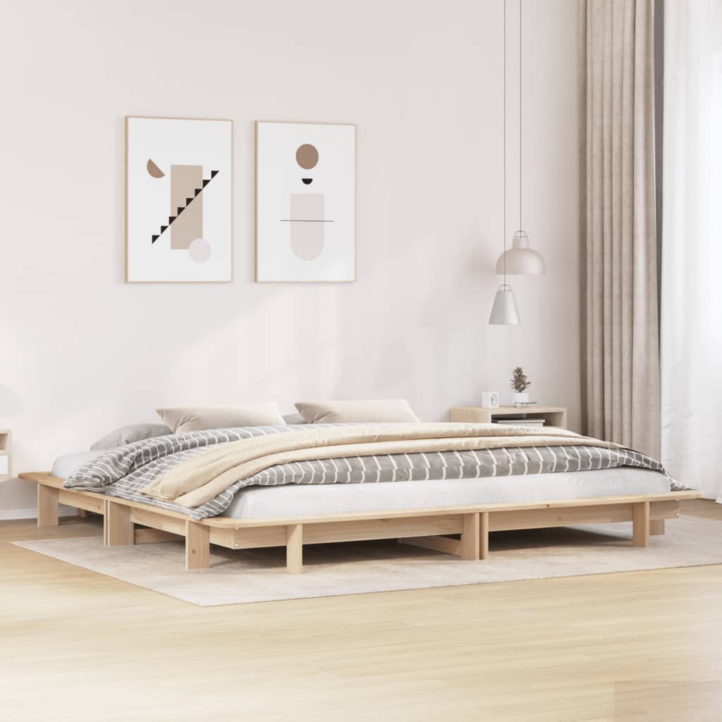 Bed Frame Without Mattress Super King Solid Wood Pine