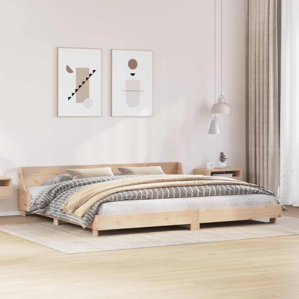 Bed Frame Without Mattress King Size Solid Wood Pine