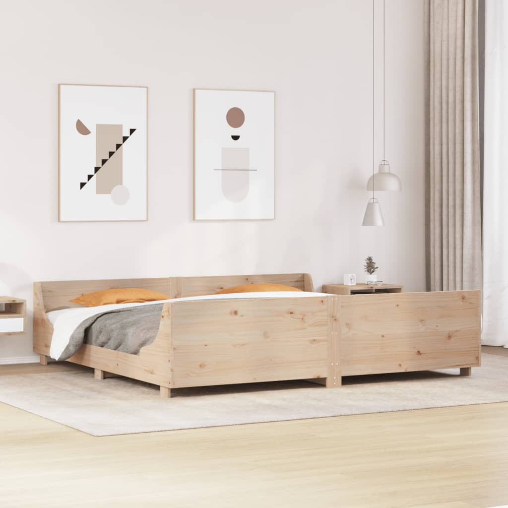 Bed Frame Without Mattress Solid Wood Pine