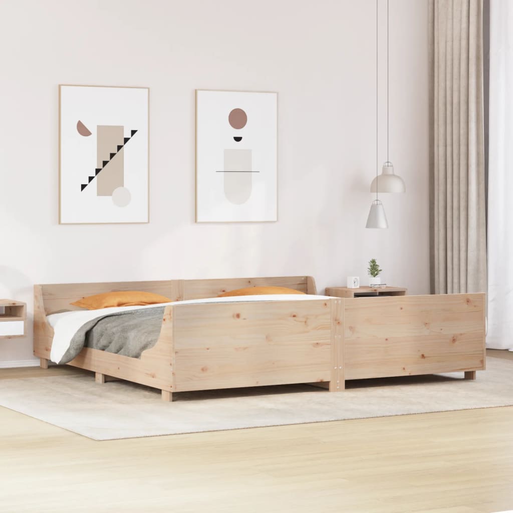 Bed Frame Without Mattress Solid Wood Pine