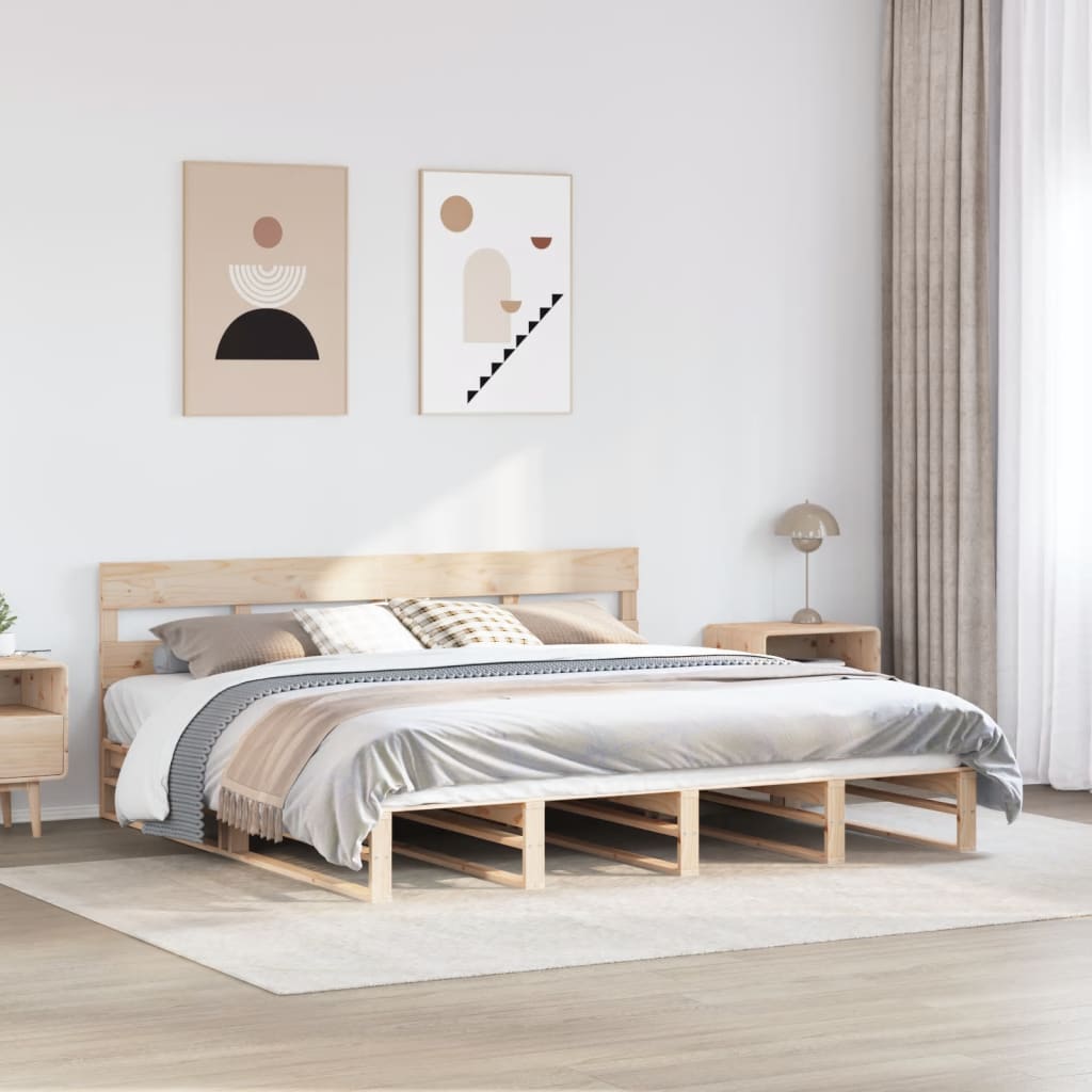 Bed Frame Without Mattress Solid Wood Pine
