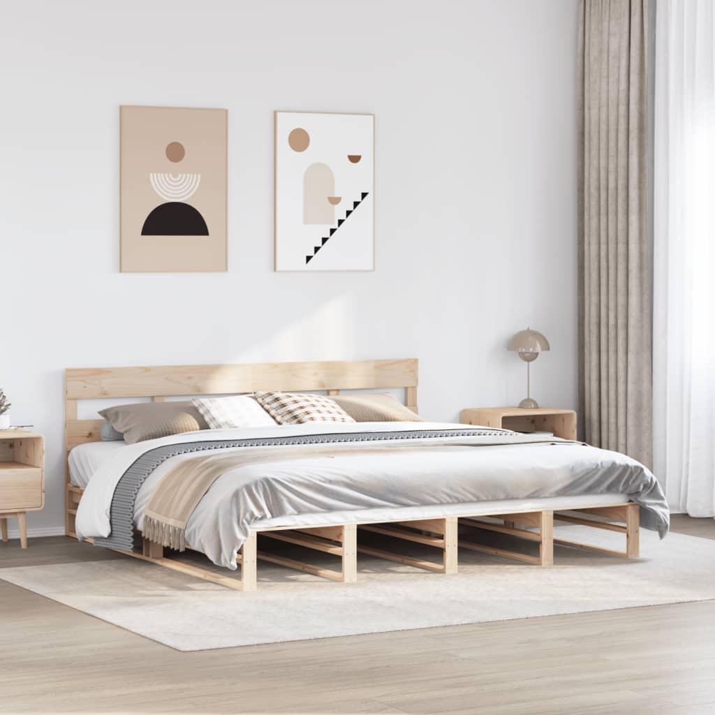 Bed Frame Without Mattress Solid Wood Pine