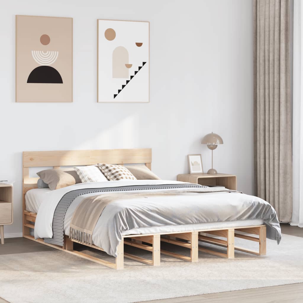Bed Frame Without Mattress Solid Wood Pine