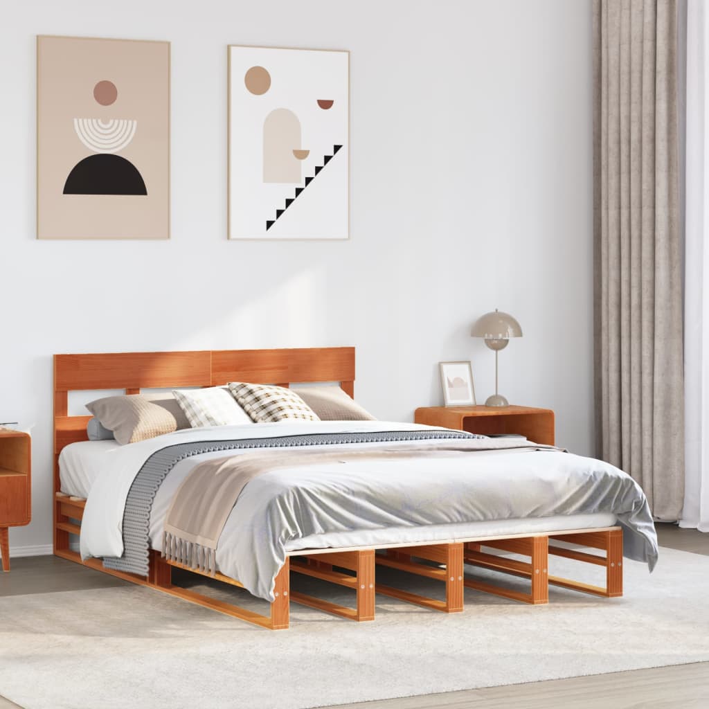 Bed Frame Without Mattress Solid Wood Pine