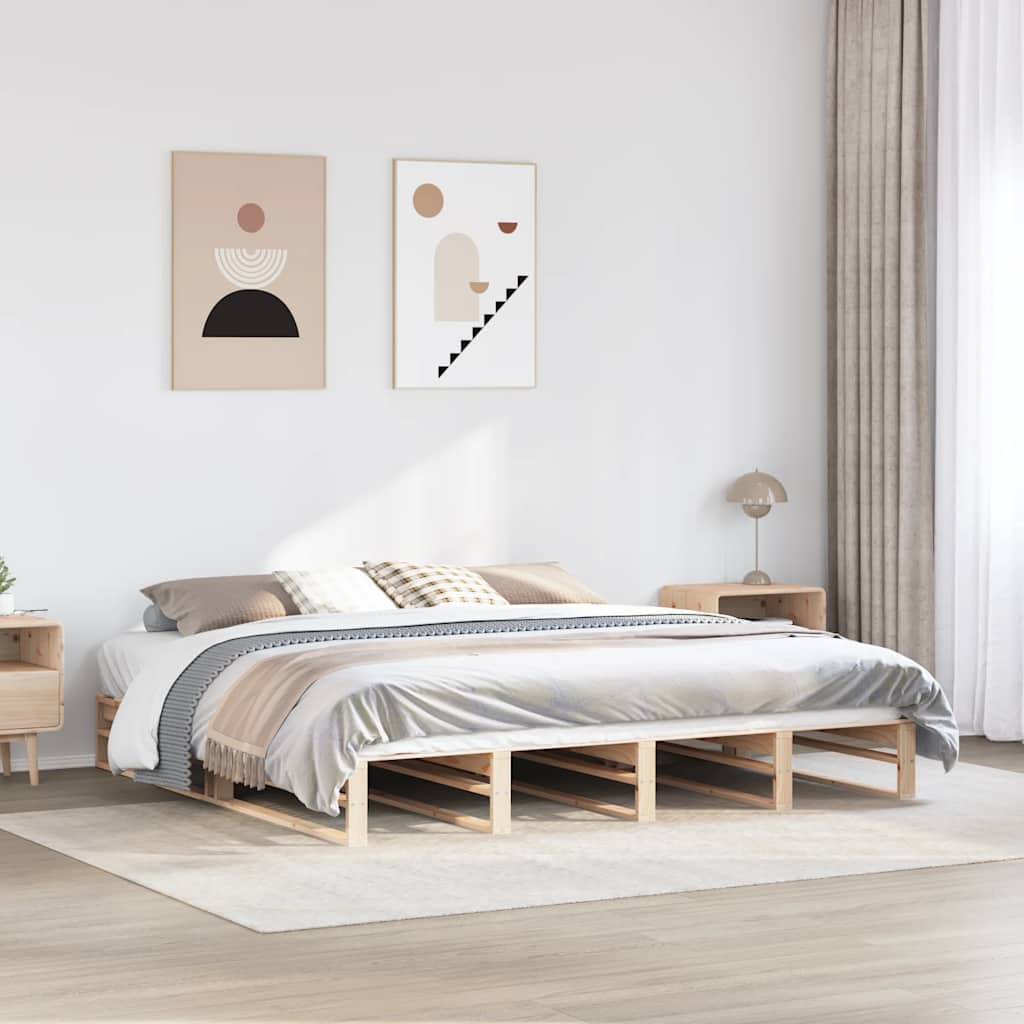 Bed Frame Without Mattress Solid Wood Pine