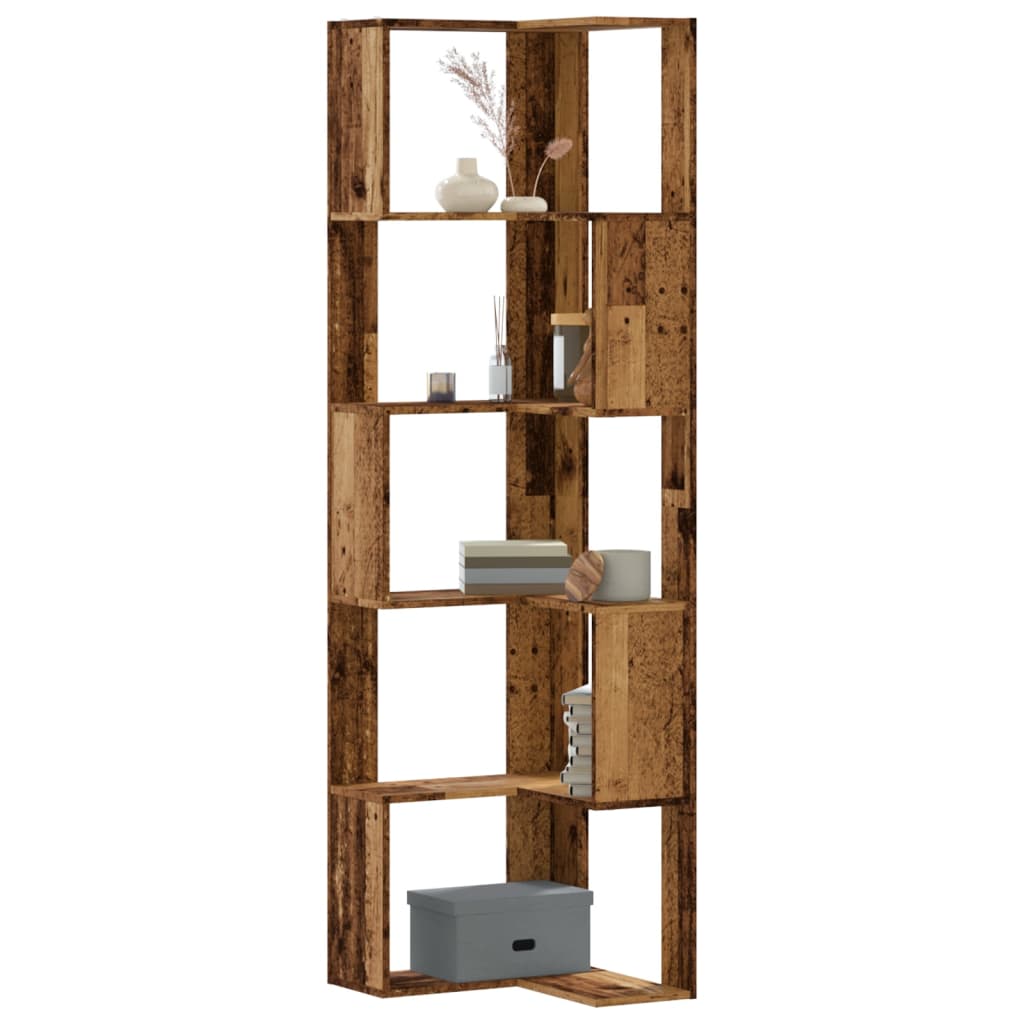 Corner Bookcase 5-Tier 50X50X179 Cm Engineered Wood