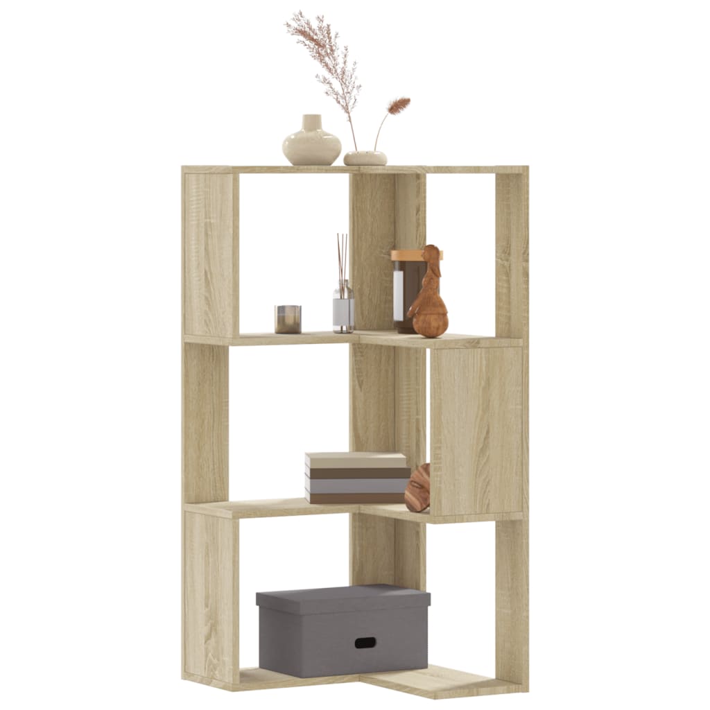 Corner Bookcase 3-Tier 50X50X102 Cm Engineered Wood