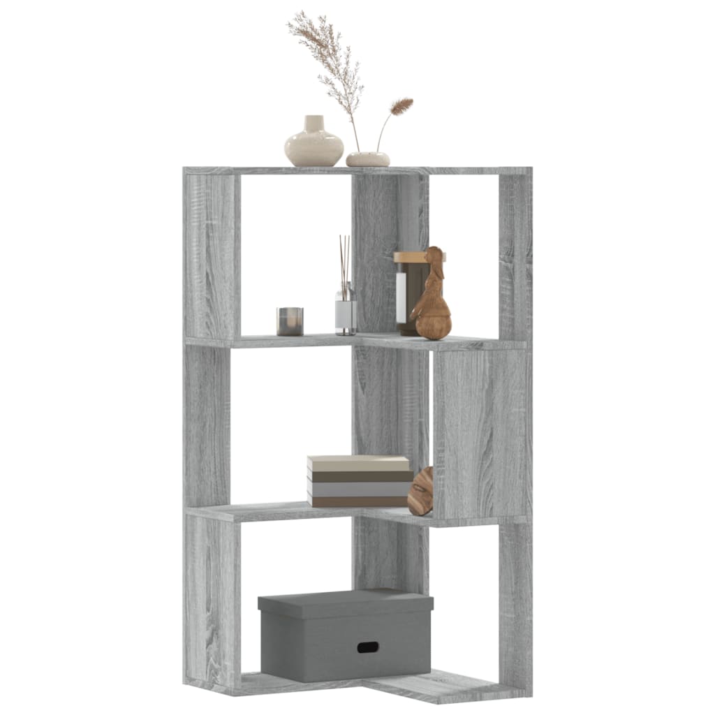 Corner Bookcase 3-Tier 50X50X102 Cm Engineered Wood
